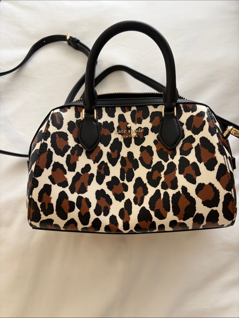 Kate Spade madison spotted leopard small duffle crossbody bag